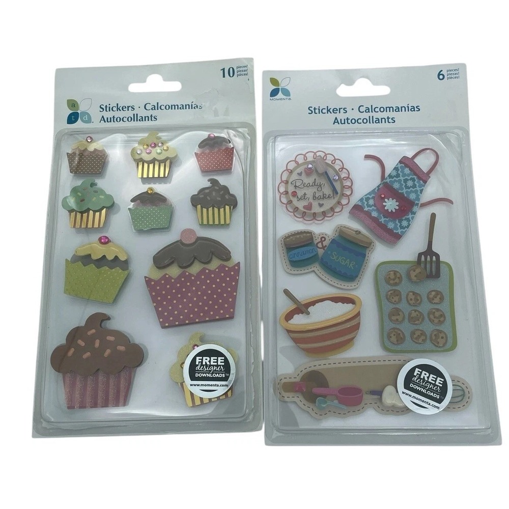 ATD 3D  Stickers Baking & Cupcakes  Scrapbooking  Stickers Retired NEW